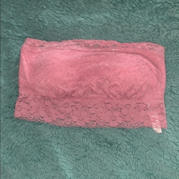 Pink lace bandeau bralette - Picture 1 of 3